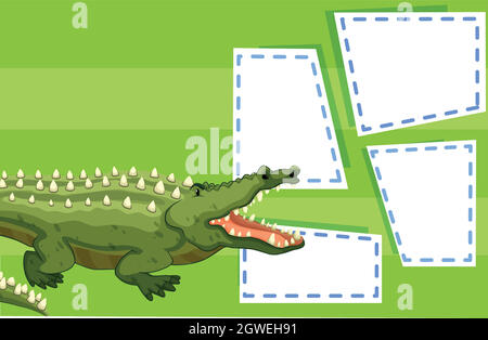 Ein Krokodil auf Notizvorlage Stock Vektor
