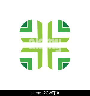 Stilvolles medizinisches grünes Logo Symbol flacher Vektor-Konzept Grafikdesign Stock Vektor