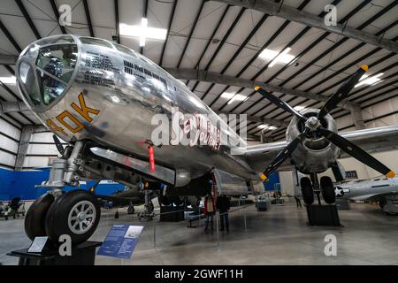 Ein strategischer Bomber der Boeing B-29 Superfortress im Pima Air & Space Museum, Tucson, Arizona. Stockfoto