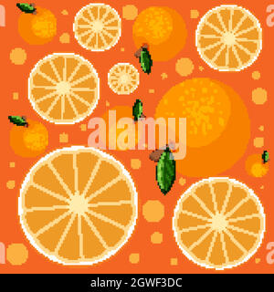 Nahtloses Hintergrundmuster mit frischen Orangen Stock Vektor
