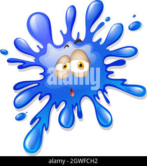 Ein verläbtes Gesicht auf blauem Splash Stock Vektor