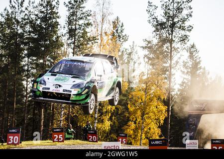 04 Lappi Esapekka (FIN), Ferm Janne (FIN), RTE-Motorsport, Toyota Yaris WRC, Aktion während der Rallye Finnland 2021, 10. Lauf der FIA WRC 2021, FIA-Rallye-Weltmeisterschaft, vom 1. Bis 3. Oktober 2021 in Jyvaskyla, Finnland - Foto: Nikos Katikis/DPPI/LiveMedia Stockfoto