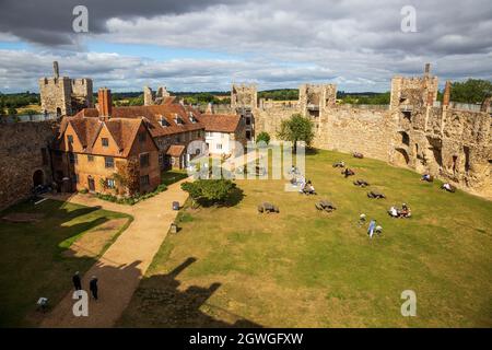 Der Innenhof von Framlingham Castle, Suffolk, England Stockfoto