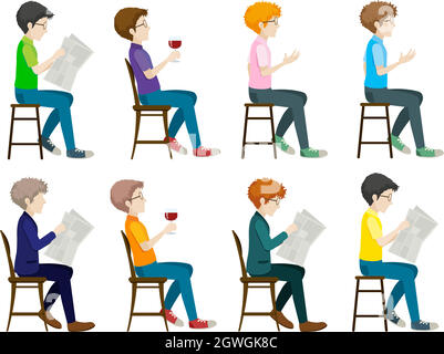 Mann auf Stuhl Stock Vektor