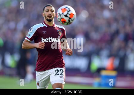 3. Oktober 2021; City of London Stadium, London, England; EPL Premier League Football, West Ham gegen Brentford; Sa&#xef;d Benrahma von West Ham United Stockfoto