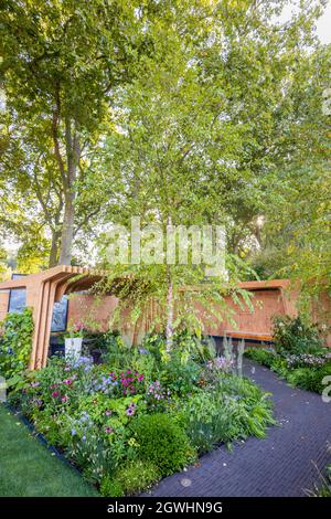 Die Silbermedaille gewann Florence Nightingale Show Garden auf der RHS Chelsea Flower Show, Royal Hospital Chelsea, London SW3 im September 2021 Stockfoto