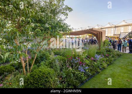 Die Silbermedaille gewann Florence Nightingale Show Garden auf der RHS Chelsea Flower Show, Royal Hospital Chelsea, London SW3 im September 2021 Stockfoto