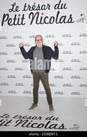 Olivier Baroux, französischer Schauspieler, bei der Fotoaufnahme der ersten Vorführung des neuen Films Le Tresor du Petit Nicolas (der Schatz des kleinen Nicholkers), der im Grand Rex-Theater gezeigt wurde. Paris, Frankreich, am 3. Oktober 2021. Foto von DanielDerajinski/ABACAPRESS.COM Stockfoto