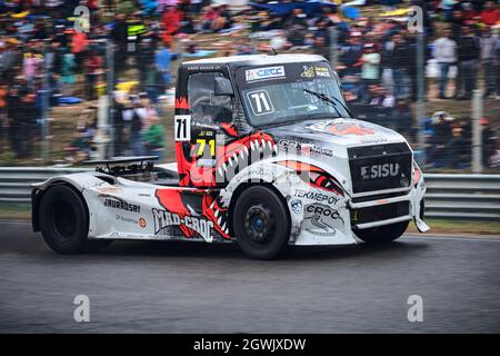 Circuito del Jarama, San Sebastian de los Reyes, Spanien. Oktober 2021. Spanische Truck Racing Championship. Tag 2. Kredit: EnriquePSans/Alamy Live Nachrichten Stockfoto