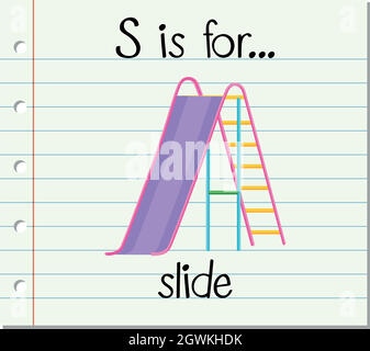 Flashcard Alphabet S ist für Folie Stock Vektor