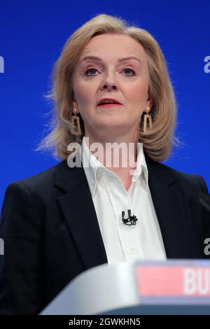 Manchester, Großbritannien. Oktober 2021. Konservative Parteikonferenz. Liz Truss, 2021 Credit: Allstar Picture Library Ltd/Alamy Live News Stockfoto