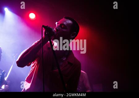 The Arts Club, 90 Seel Street, Liverpool, Großbritannien. Oktober 2021. Eine Performance der irischen Punk-Band The Murder Capital im Rahmen der Sound City Festival 2021. Kredit: Jonny Nolan/Alamy Live Nachrichten Stockfoto