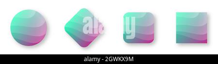 Farbenfrohe Banner. Satz kreativer quadratischer Banner. Vektorgrafik. Abstrakte Farbhintergründe Stock Vektor