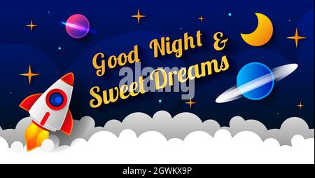 Sweet Dreams Design, Vektor-Illustration eps 10. Kunstdesign für Web, Site, Werbung, Banner Stock Vektor