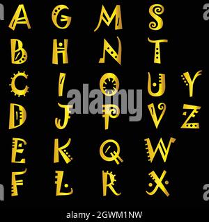 Satz von englischen Alphabet-Vektor-Vorlage. Schriftstil-Design Stock Vektor