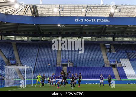 LEICESTER, GROSSBRITANNIEN. OKT. Eine allgemeine Spielansicht während des Barclays FA Women's Super League-Spiels zwischen Leicester City und Tottenham Hotspur im King Power Stadium, Leicester am Sonntag, 3. Oktober 2021. (Kredit: James Holyoak | MI News) Kredit: MI Nachrichten & Sport /Alamy Live News Stockfoto