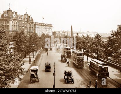 Victorian Embankment, London, Anfang des 20. Jahrhunderts Stockfoto