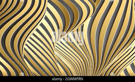 Luxus gold Hintergrund. Gewellt gold Landschaft consept Gold vector Hintergrund mit Farbverlauf Linien auf dunklem Hintergrund. Stock Vektor