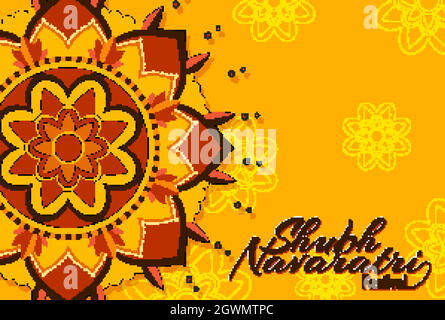 Navaratri Poster Design mit Mandala-Muster Stock Vektor