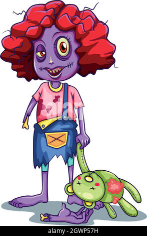 Ein Zombie-Charakter für Kinder Stock Vektor