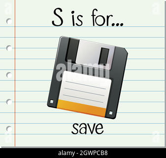 Flashcard Alphabet S ist für speichern Stock Vektor