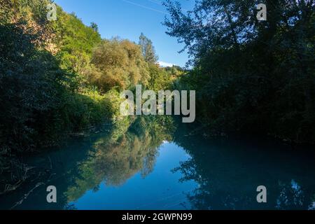 Parco Fluviale dell'Elsa, River Elsa Natural Park, Colle Val d'Elsa, Toskana Stockfoto