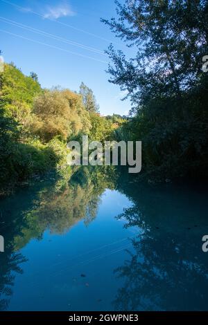 Parco Fluviale dell'Elsa, River Elsa Natural Park, Colle Val d'Elsa, Toskana Stockfoto