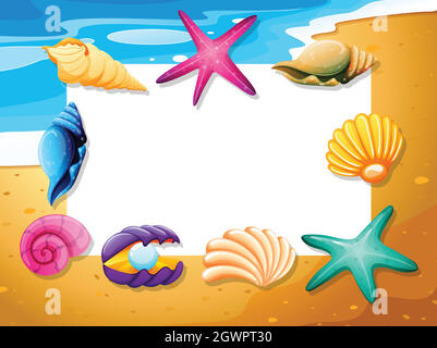 Ein leerer Strandrahmen Stock Vektor