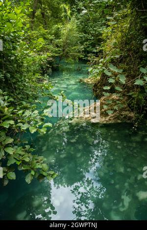 Parco Fluviale dell'Elsa (Flusspark von Elsa) in Colle Val d'Elsa, Toskana, Italien Stockfoto