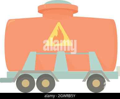 Eisenbahn-Tank-Symbol, Cartoon-Stil Stock Vektor