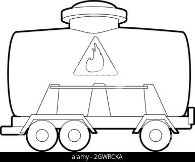 Eisenbahn tank Symbol, outline Style Stock Vektor