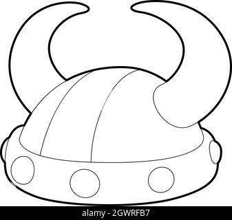 Gehörnten Helm Icon, outline Style Stock Vektor