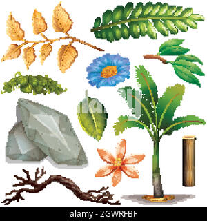 Satz von isolierten Objekten Thema Gartenarbeit Stock Vektor