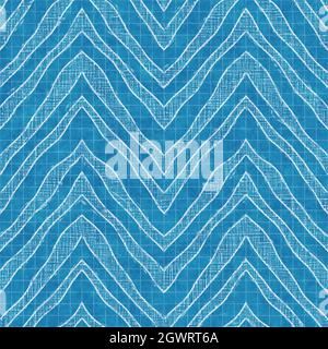 Nahtloses Blaumuster in leuchtendem Blau für Textil und Druck Stockfoto