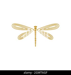 Dragonfly Abbildung: Icon Design template Vector Stockfoto