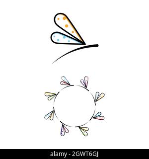 Dragonfly Abbildung: Icon Design template Vector Stockfoto