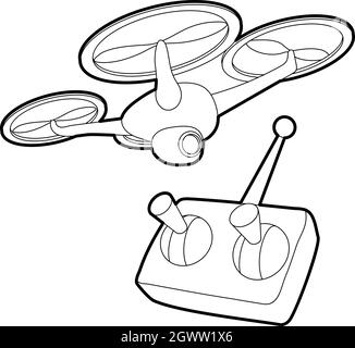 Rc Hubschrauber Symbol, outline Style Stock Vektor