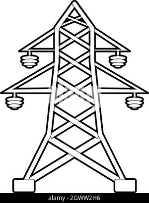 Elektrische pole Symbol, outline Style Stock Vektor