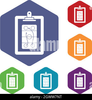Spielplan Icons set Stock Vektor