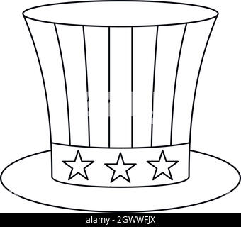 Uncle Sam hat Symbol, outline Style Stock Vektor