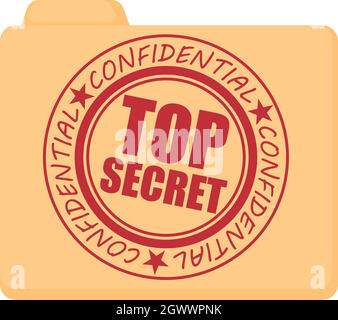 Top secret Symbol, Cartoon Stil Stock Vektor