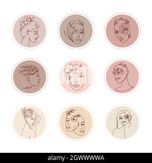 HEBEN Sie GESICHTER hervor Stock Vektor
