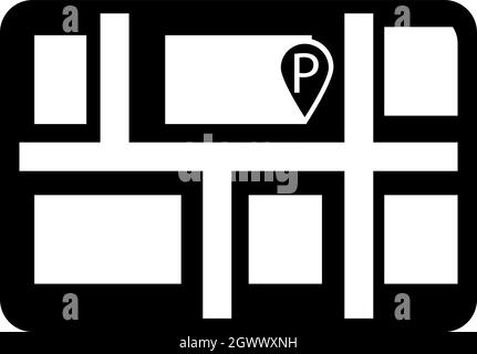 Parkplatz Symbol, einfachen Stil Stock Vektor