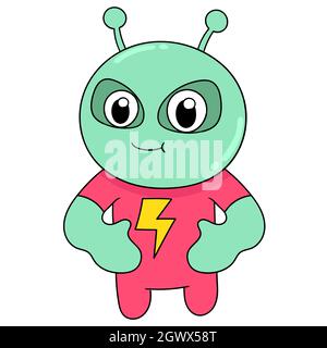 Niedliche fremde Kreatur mit lächelndem Gesicht Stock Vektor