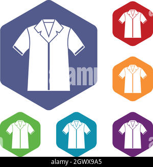 Shirt Polo Icons set Stock Vektor