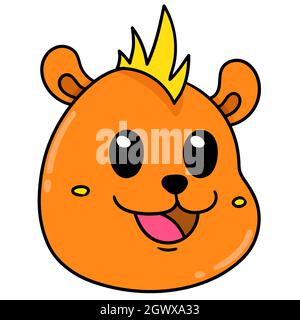 Igel Tier Kopf emoticon glücklich lächelnd Stock Vektor