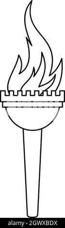 Taschenlampe Symbol, outline Style Stock Vektor