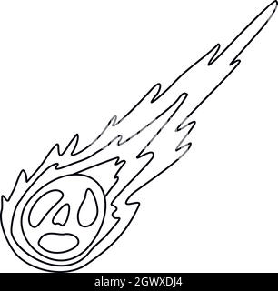 Meteorit Symbol, outline Style Stock Vektor