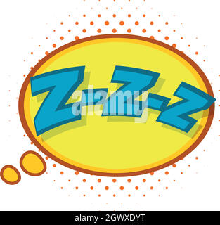 Zzz, Sprechblasen-symbol, Pop Art Stil Stock Vektor