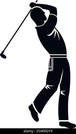 Golf player Symbol, einfachen Stil Stock Vektor